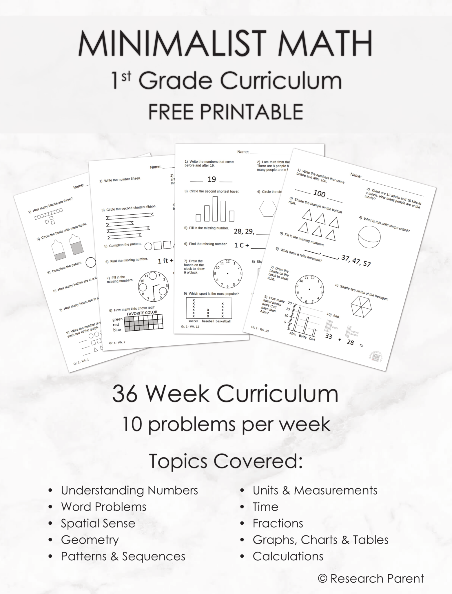 First Grade Minimalist Math Curriculum - ResearchParent.com