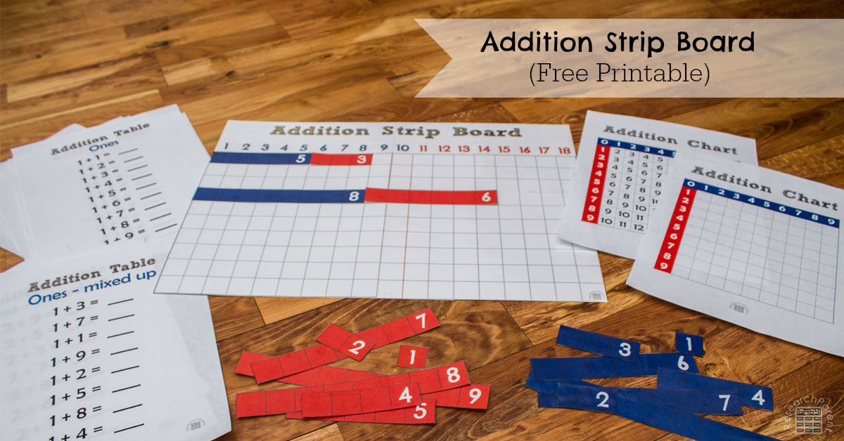 Montessori Addition & Subtraction Strip Board Small Family Set Kid Maths Toys 