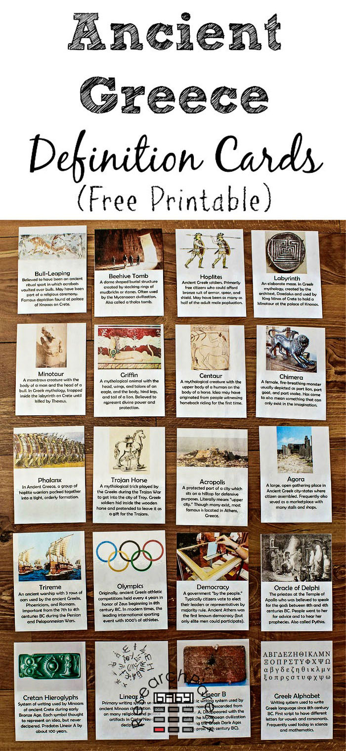 Ancient Greece Definition Cards