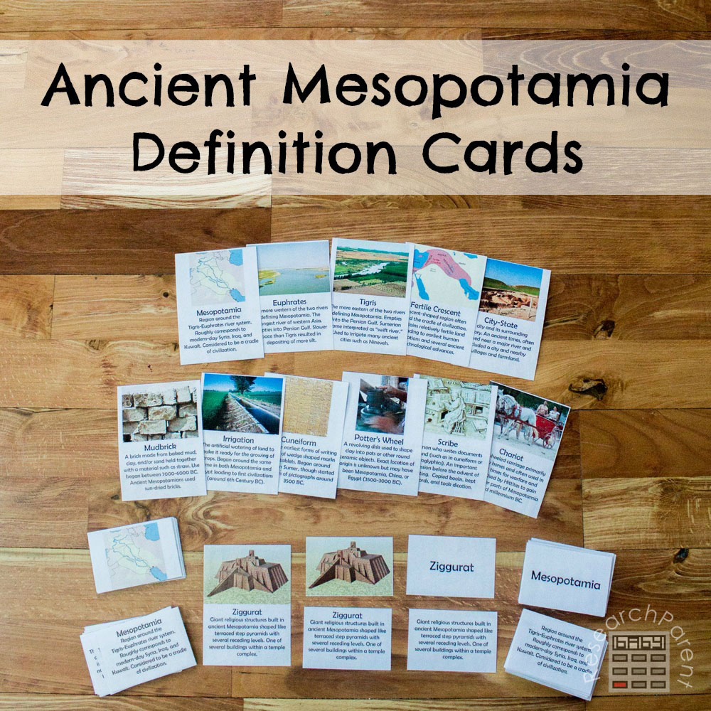 Ancient Mesopotamia Definition Cards
