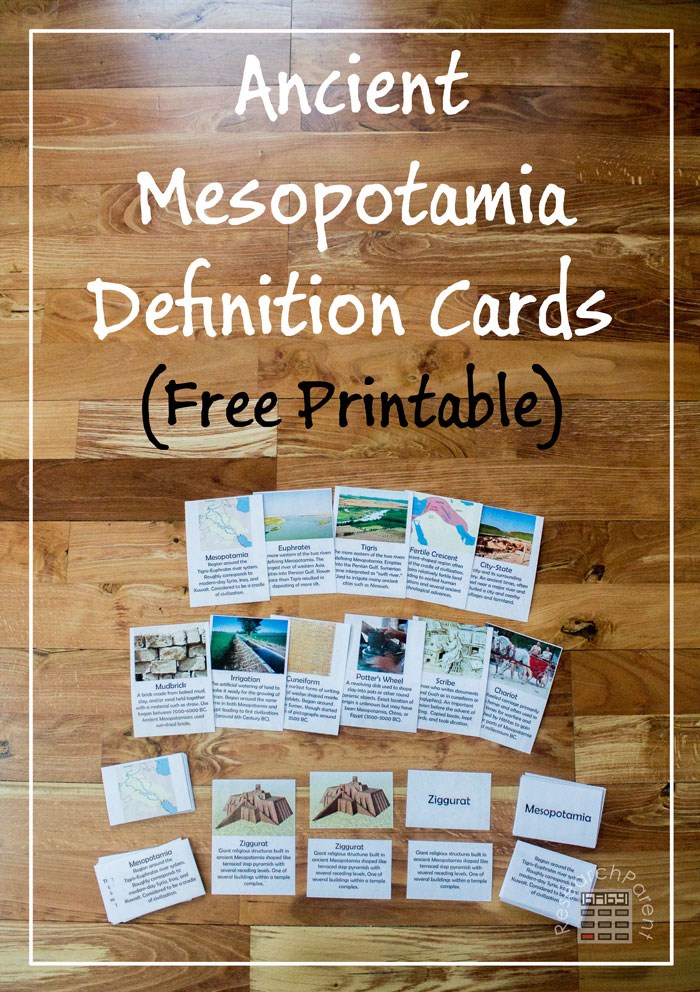 Ancient Mesopotamia Definition Cards