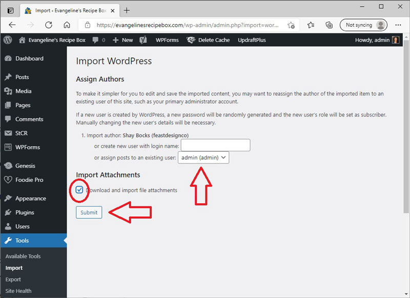 Assign Authors and Import Attachments