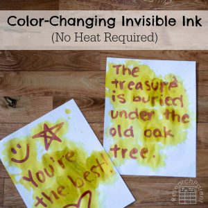 Color-changing invisible ink no heat required