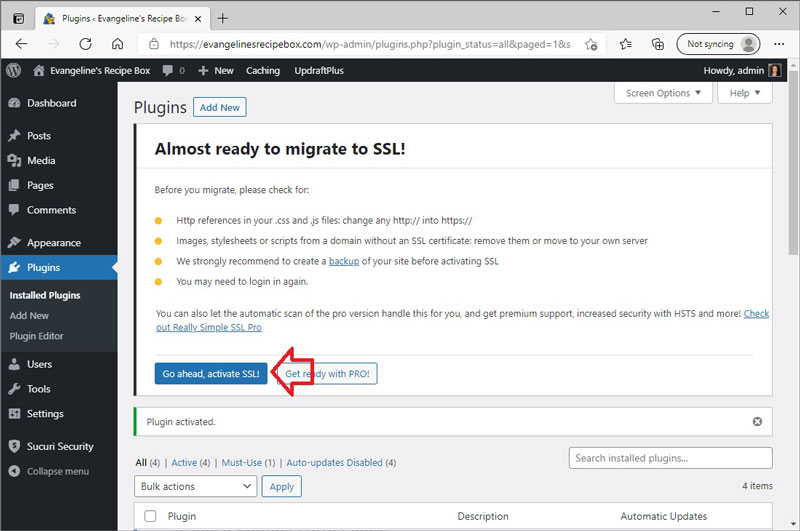 Confirm Migration to SSL