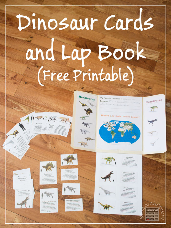 Dinosaur Cards and Lapbook by ResearchParent
