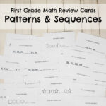 First Grade Math Review Cards - Patterns and Sequences
