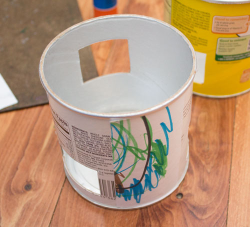 Glue paper onto container