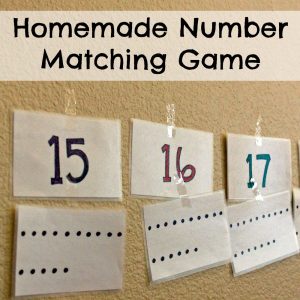 Homemade Number Matching Game