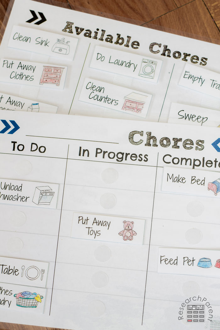 Illustrated Chore Chart Close-Up