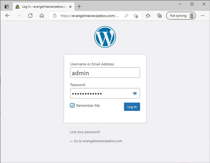 Log Into WordPress Account