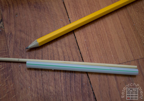 Mark axle length with a pencil.