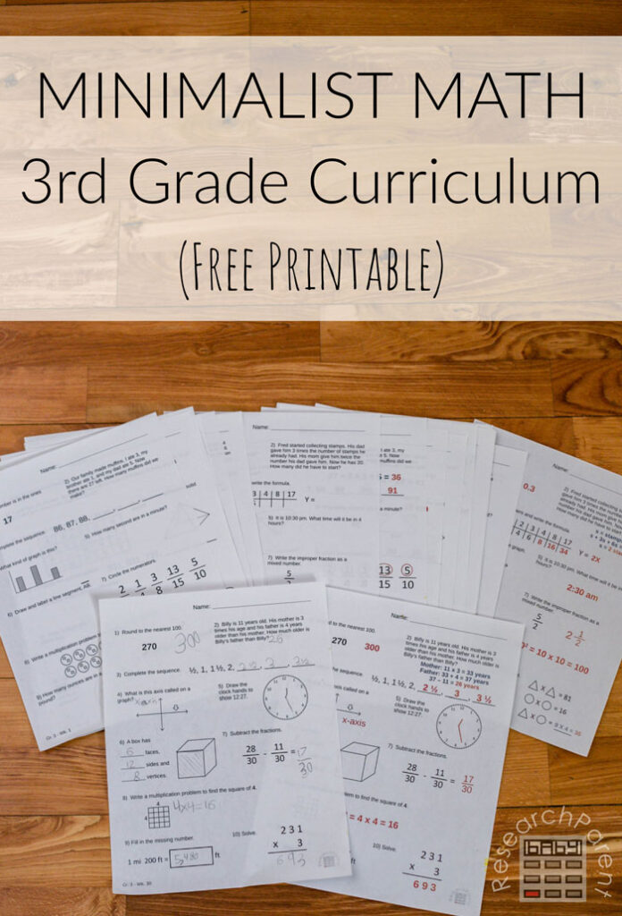 Third Grade Minimalist Math Curriculum ResearchParent Third Grade Minimalist Math Curriculum ResearchParent
