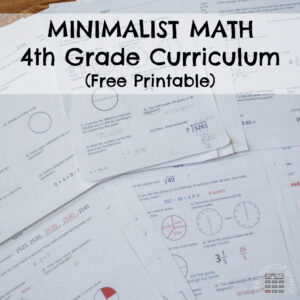 Minimalist Math Curriculum Fourth Grade