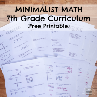 Minimalist Math 7th Grade Curriculum