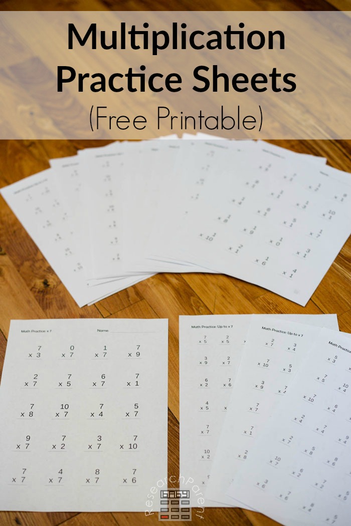 Free Printable Multiplication Practice Sheets