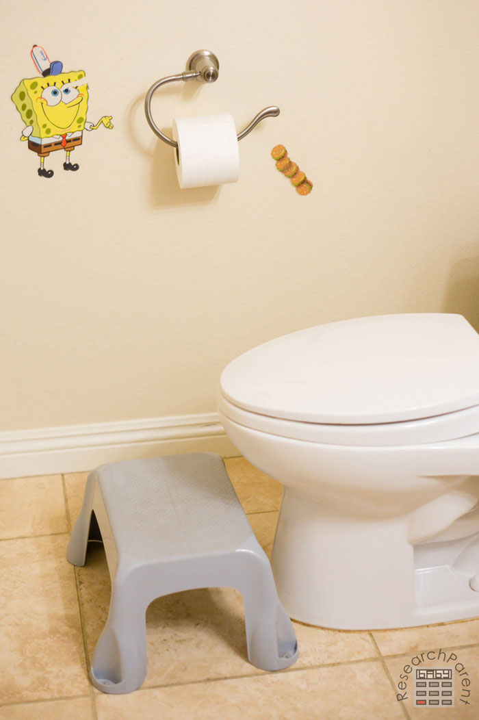 Place Stool in Front of Toilet