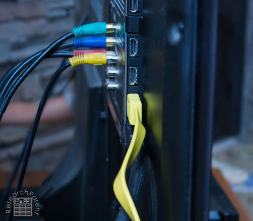 Plug HDMI cable into TV or monitor