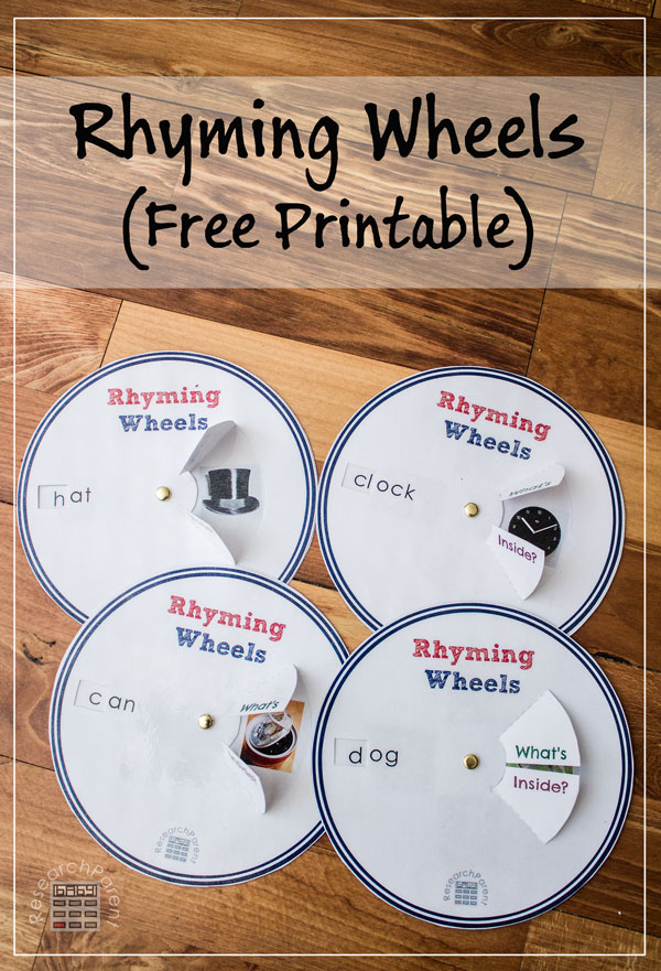 Rhyming Wheels (Free Printable) by ResearchParent.com