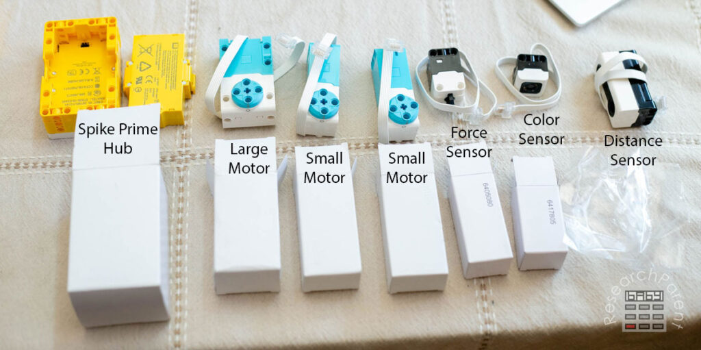 Spike Prime Motors and Sensors with Labels