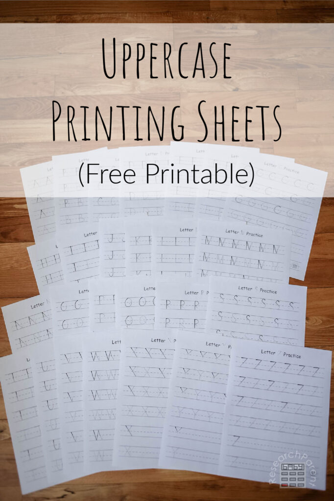Uppercase Printing Pages - Free Printable