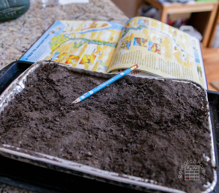 Use a pencil or other tool to make where your Nile River should be