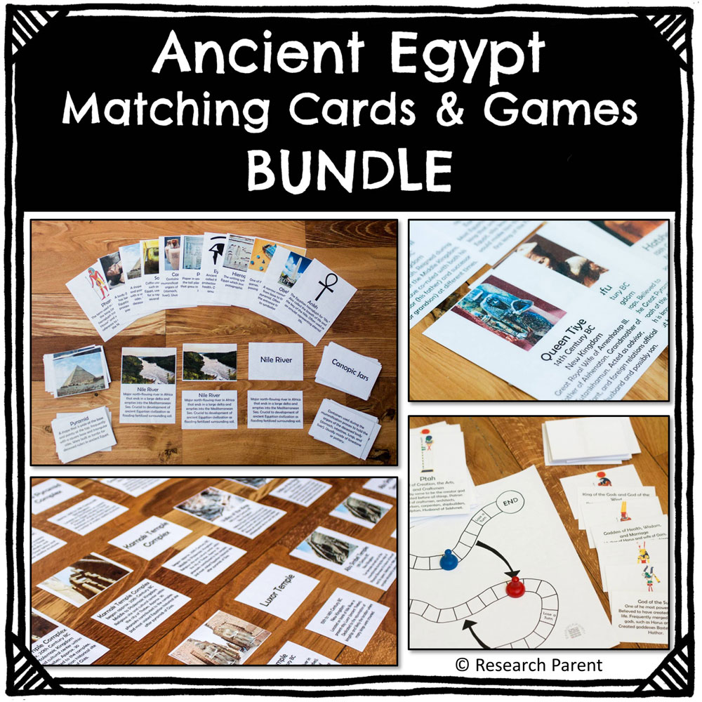 Ancient Egypt Matching Cards and Games Bundle