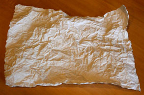 ripped, crumpled paper